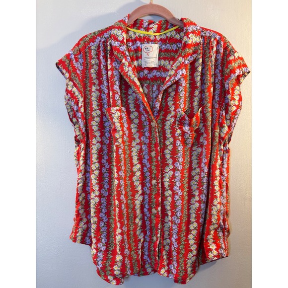 Anthropologie Tops - Anthropologie 49 of 52 Conversations Floral Blouse XL Rayon